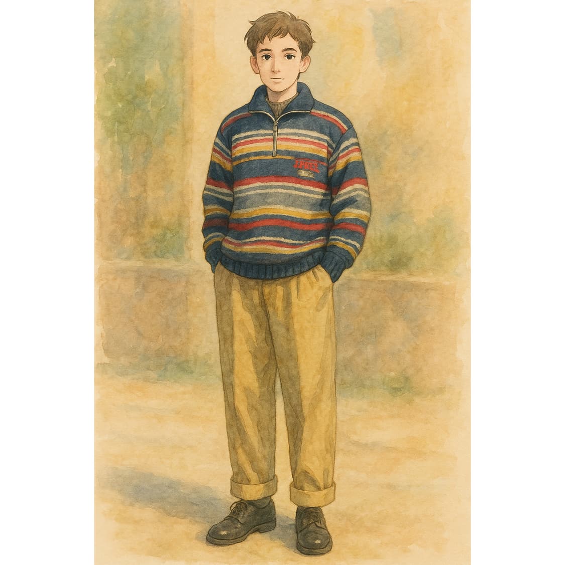 [105] 00s J.PRESS 제이프레스 멀티컬러 하프집업 니트  상품이미지8