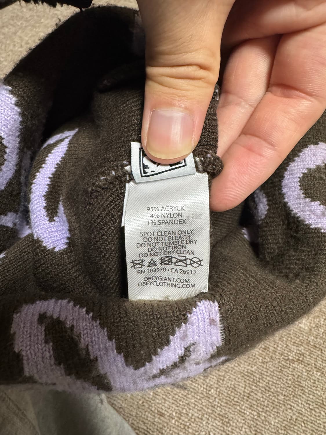 오베이 플라워 브라운 비니 상품이미지3