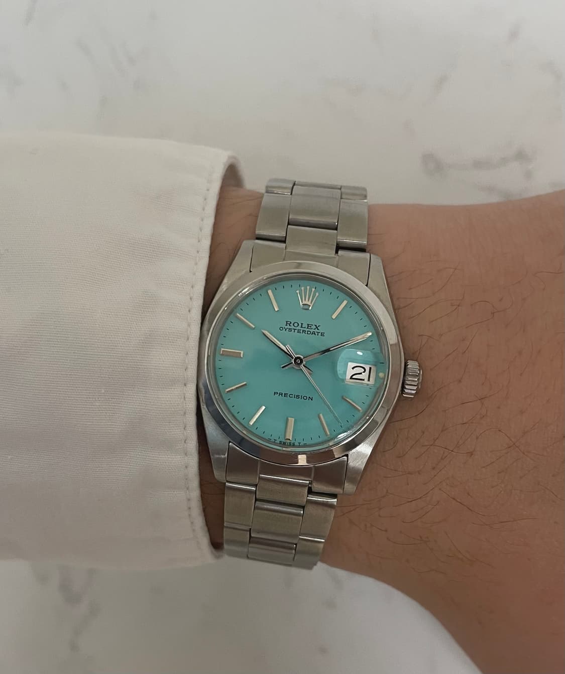 롤렉스 오이스터데이트 6466 티파니블루 31mm 수동 빈티지 시계 상품이미지1