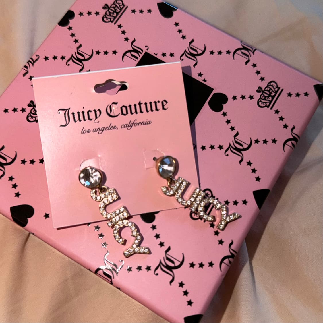 Juicy Couture 쥬시꾸뛰르 큐빅 드롭 귀걸이 Y2K 갸루 상품이미지1