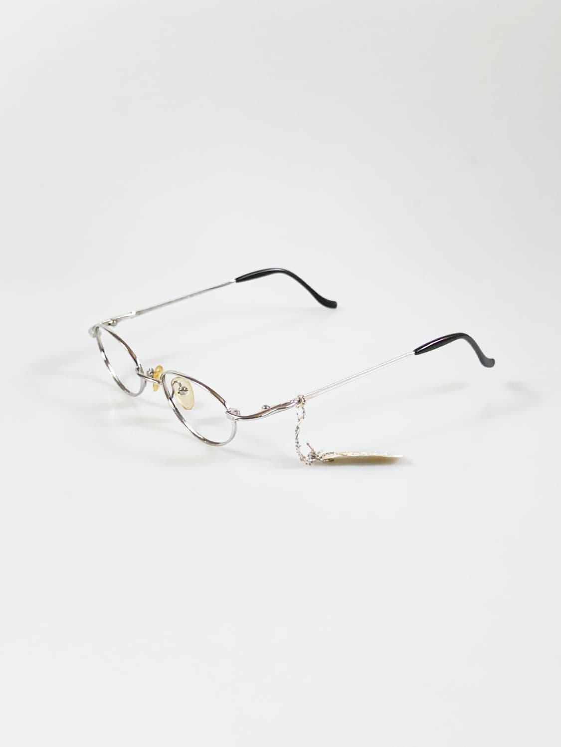 90s GEO 실버 메탈 슬림 오벌 프레임 빈티지 안경 상품이미지3