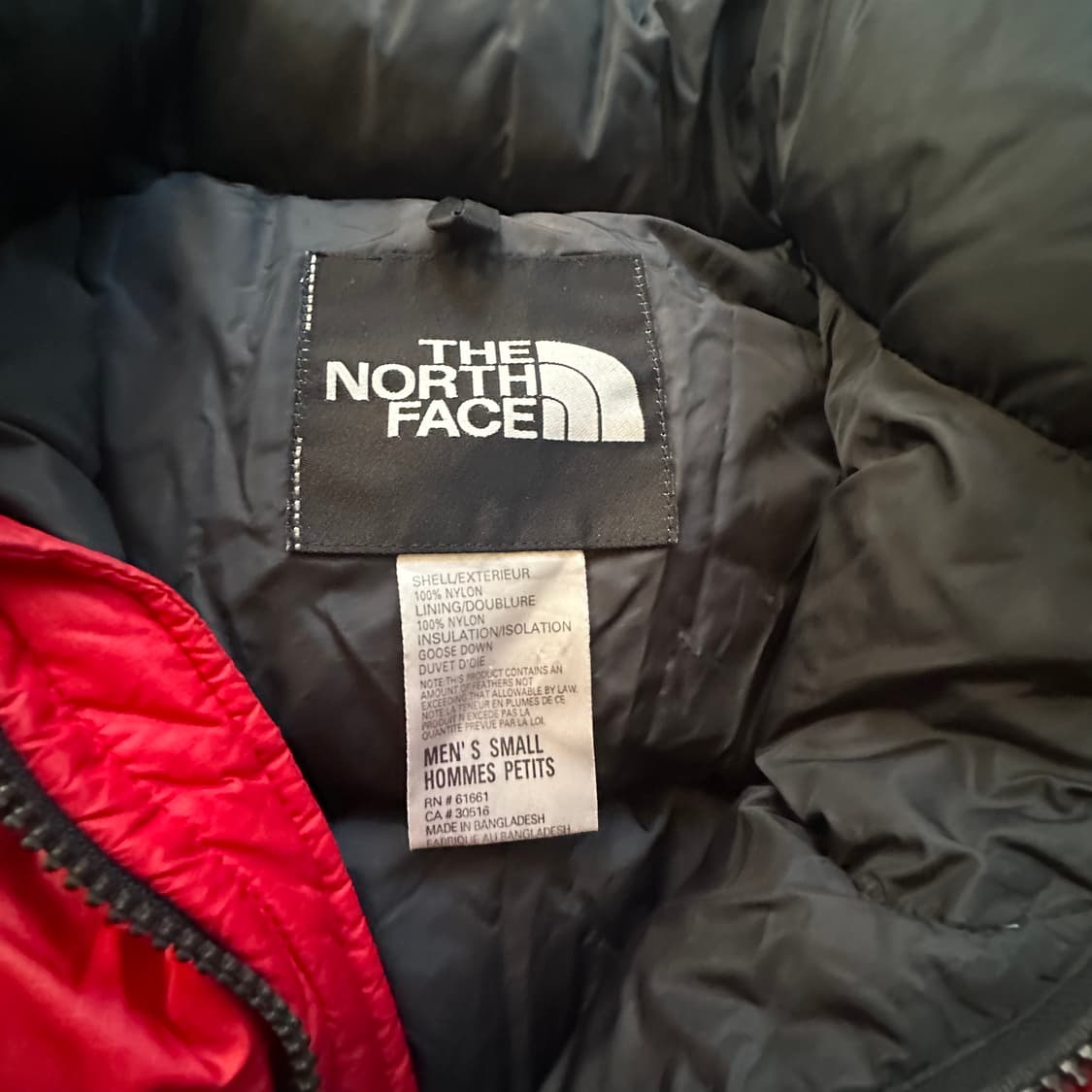노스페이스 눕시 패딩 레드/블랙 상품이미지4
