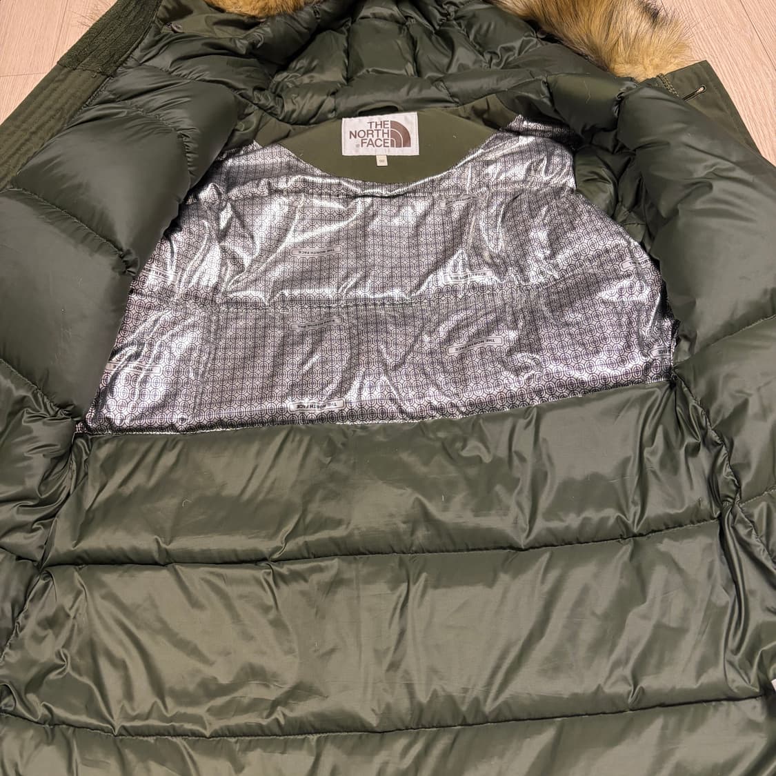 노스페이스 화이트라벨 카키 개파카 야상 덕다운 투웨이 패딩 상품이미지3