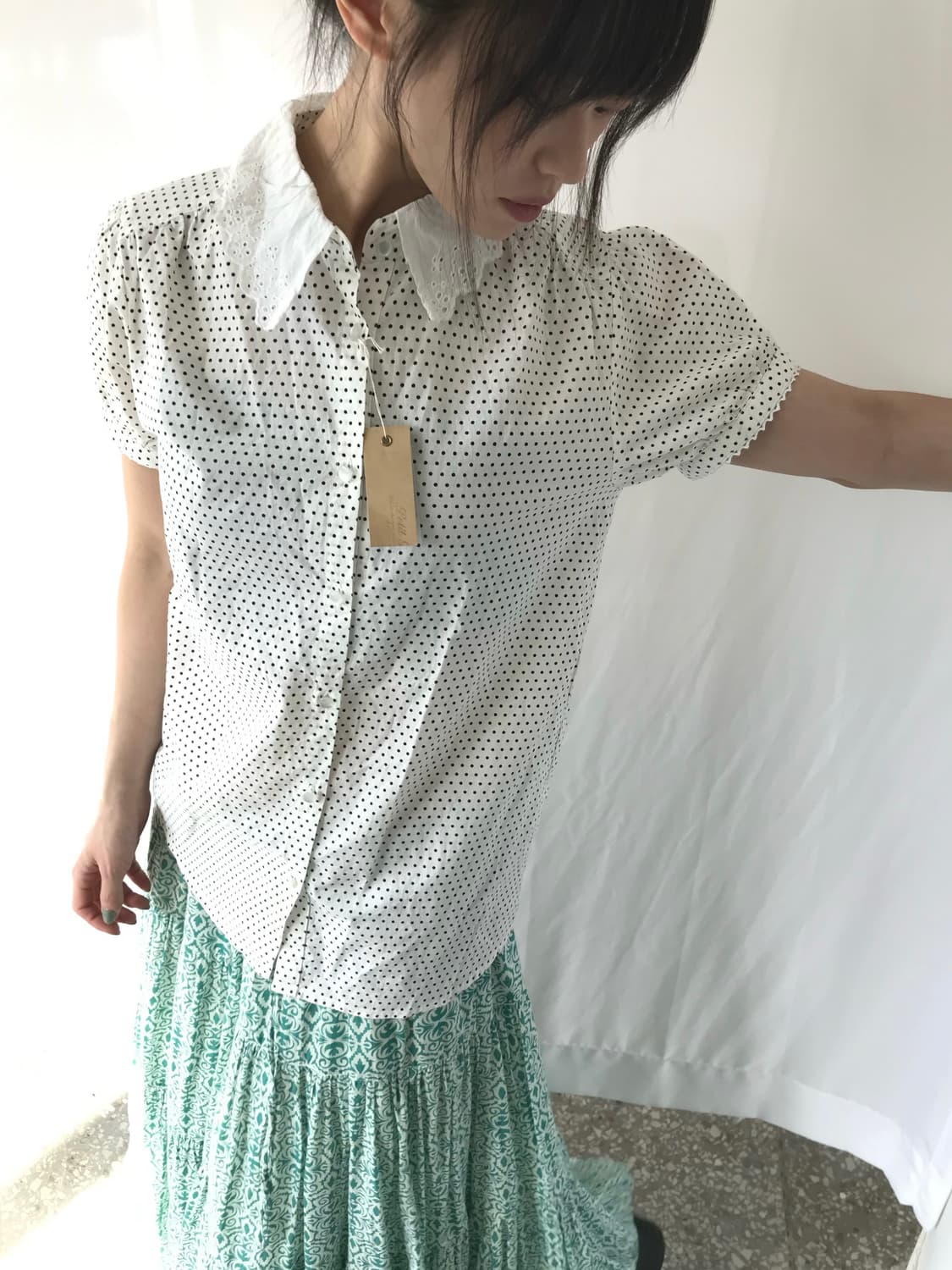 도트 레이스 블라우스 상품이미지6