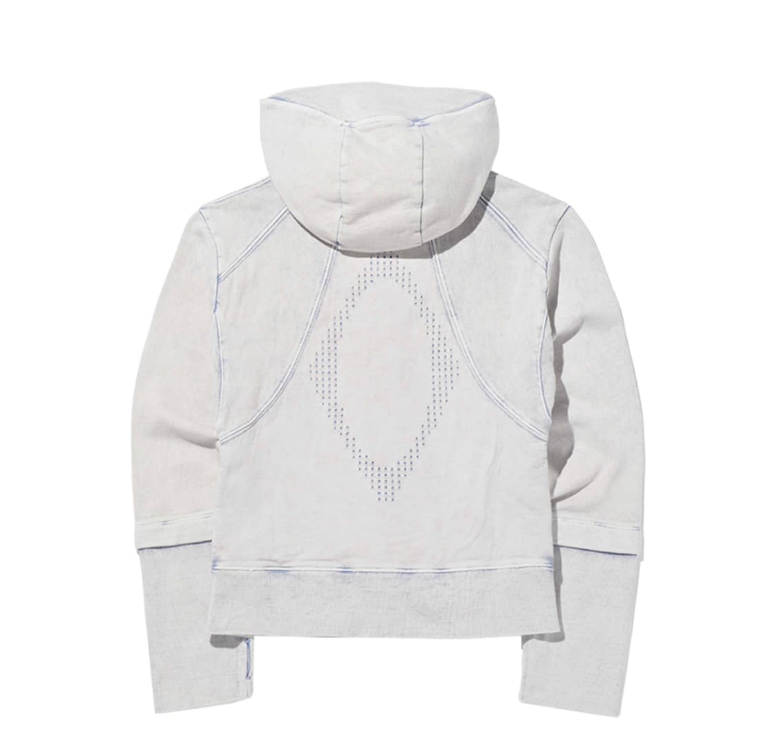 미스치프 롬버스 펀칭 후드집업 블리치드 라이트 블루 M 상품이미지2