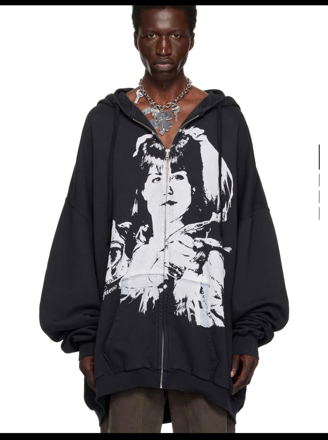 VAQUERA 블랙 자이언트 집업 후드 상품이미지1