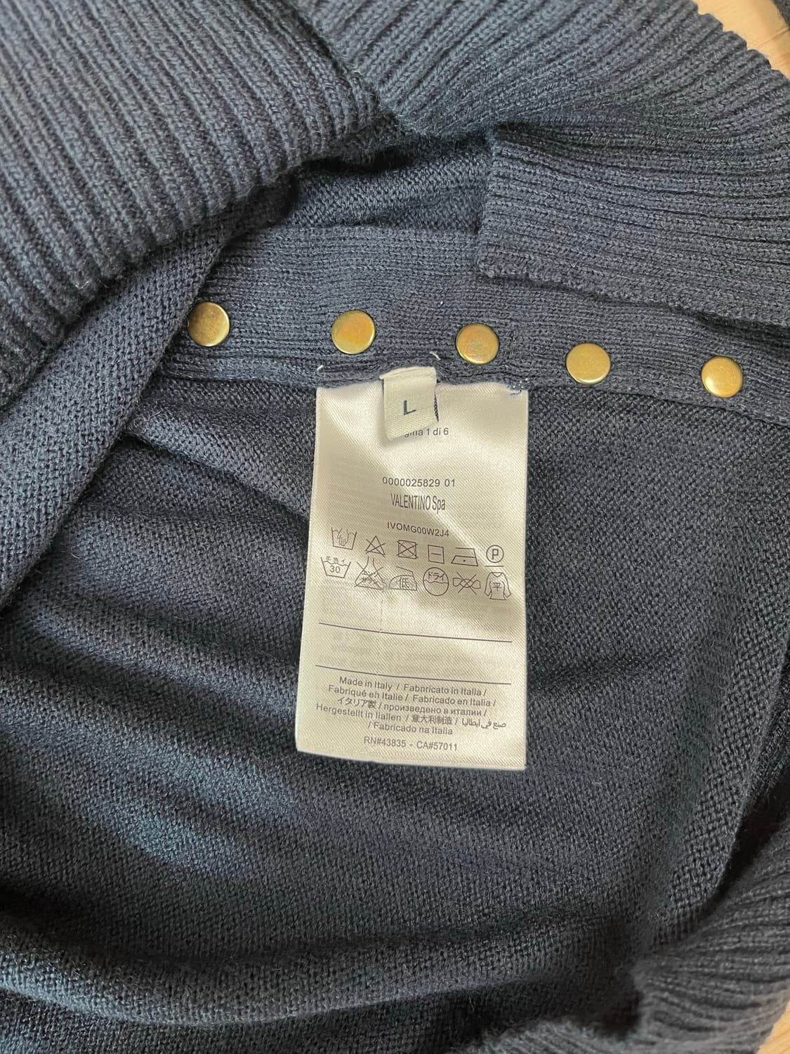 발렌티노 네이비 스터드 장식 니트 L 정품 상품이미지5