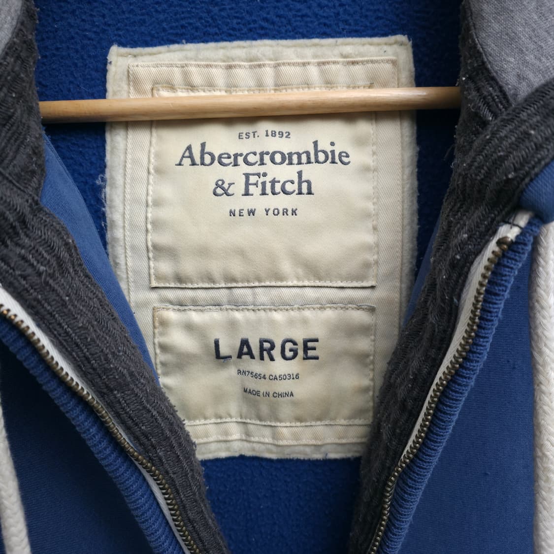 [L] 아베크롬비 블루 후드 집업 상품이미지4