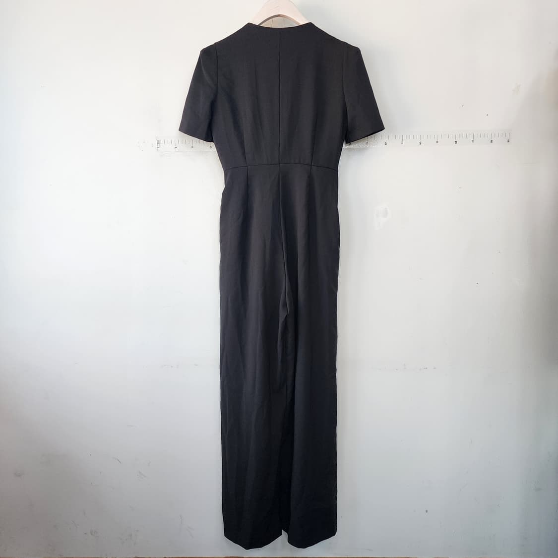 명품 블랙 반팔 점프수트 금장 단추 상품이미지3