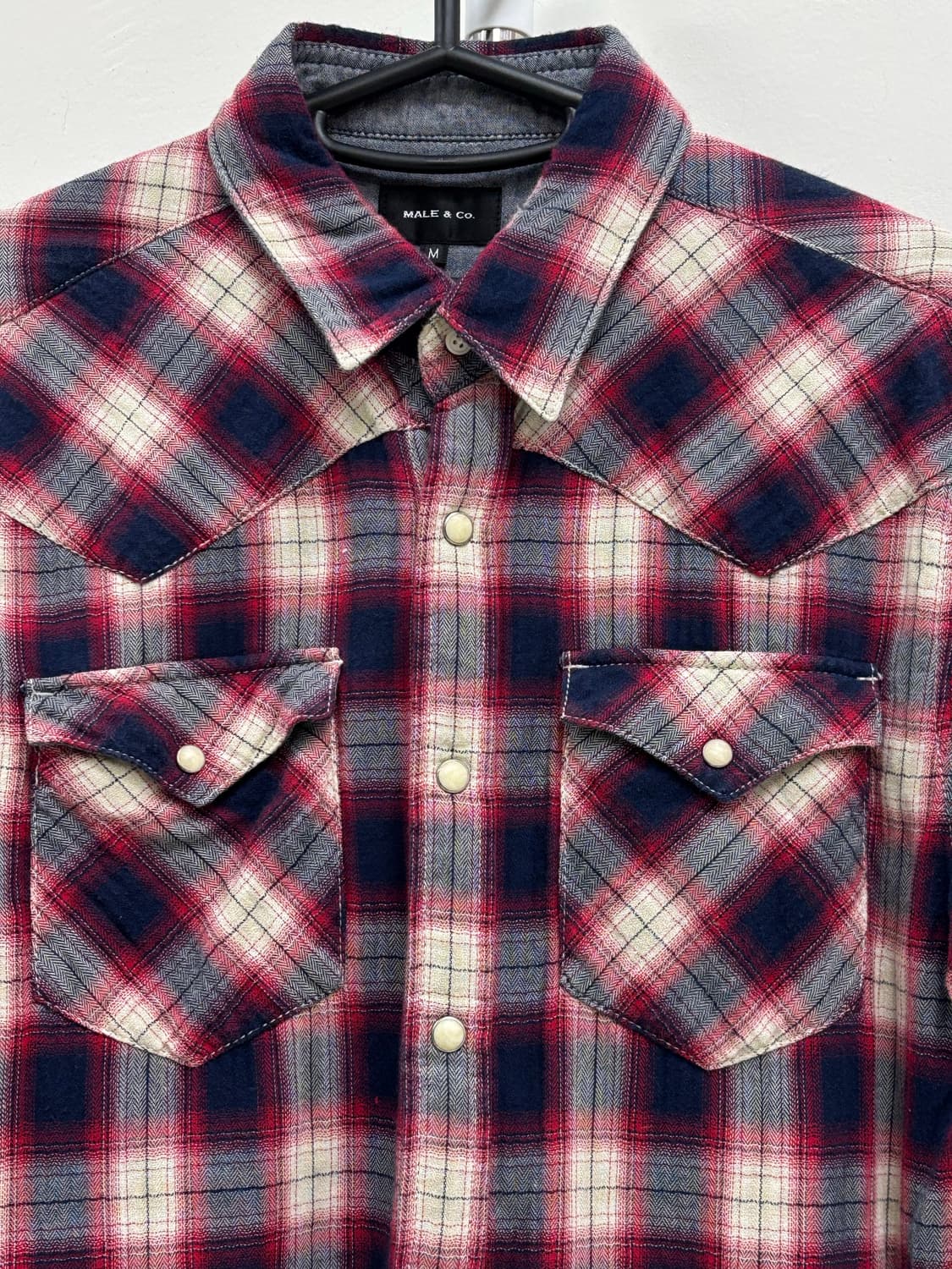 빈티지 레드 체크 웨스턴 셔츠 상품이미지6