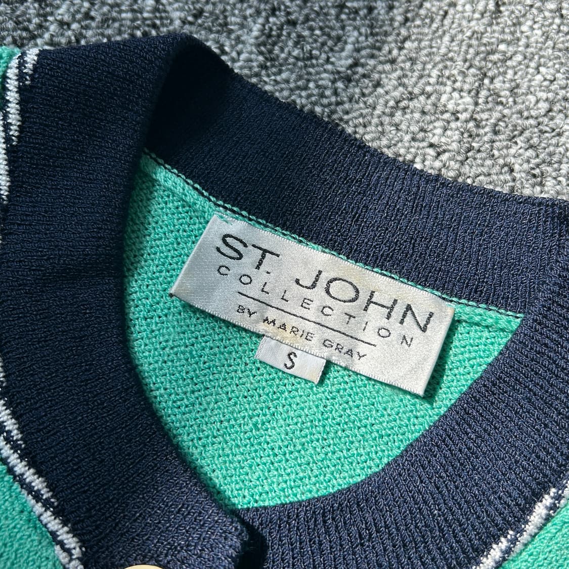 st. john 샌존 컬렉션 버튼 니트 그린 가디건 상품이미지6