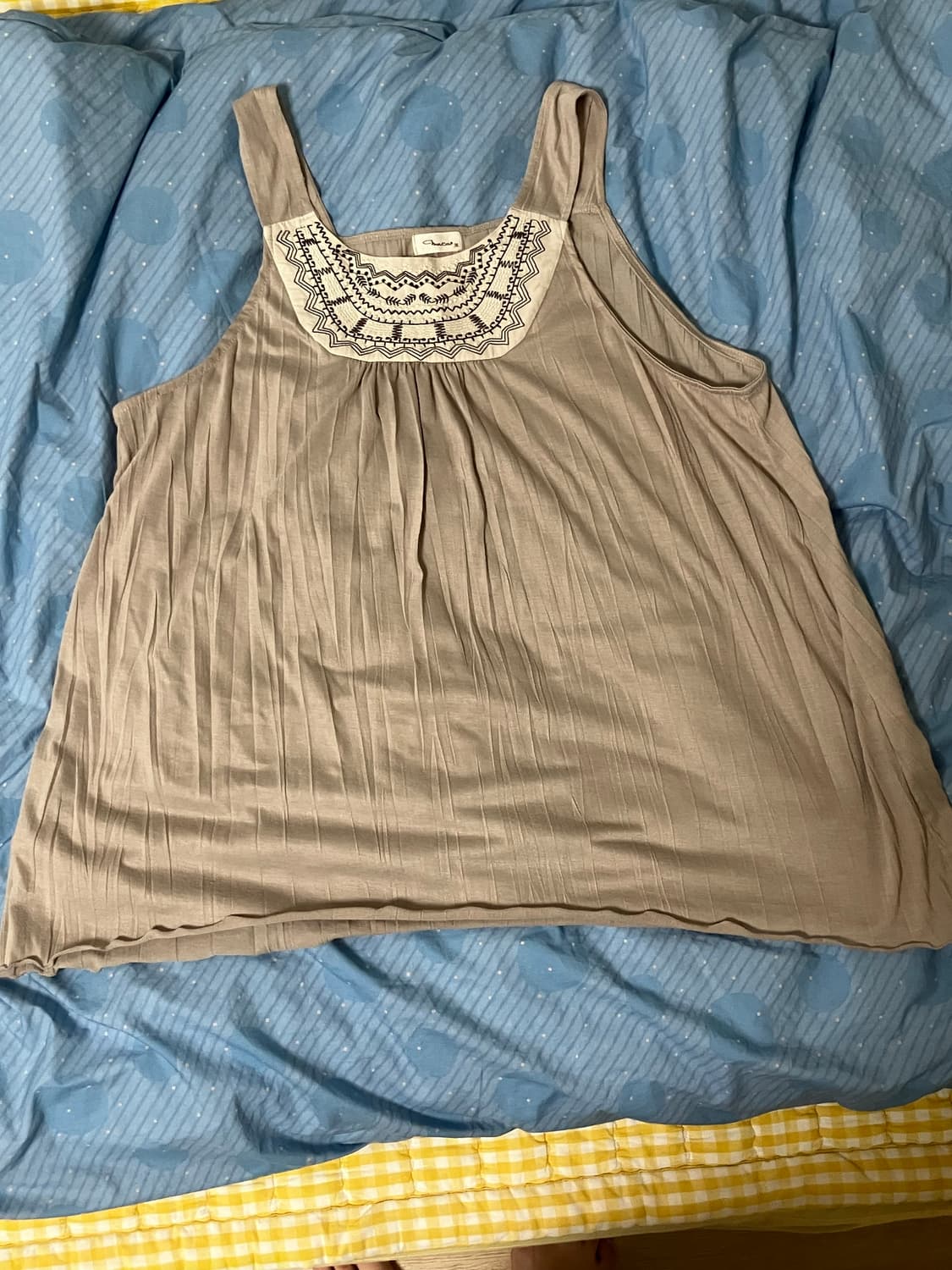 Vintage beige shirred sleveless 상품이미지2