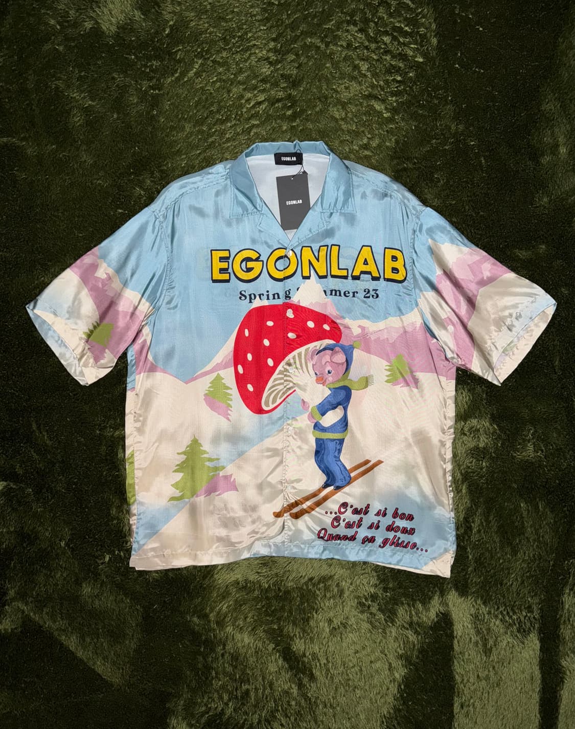 [M] EGON LAB 에곤랩 비스코스 피기 프린트 릴렉스 핏 섬머 셔츠 상품이미지1