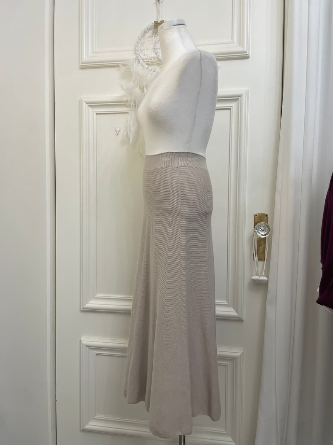 gray beige basic knit skirt(size-M) 상품이미지2