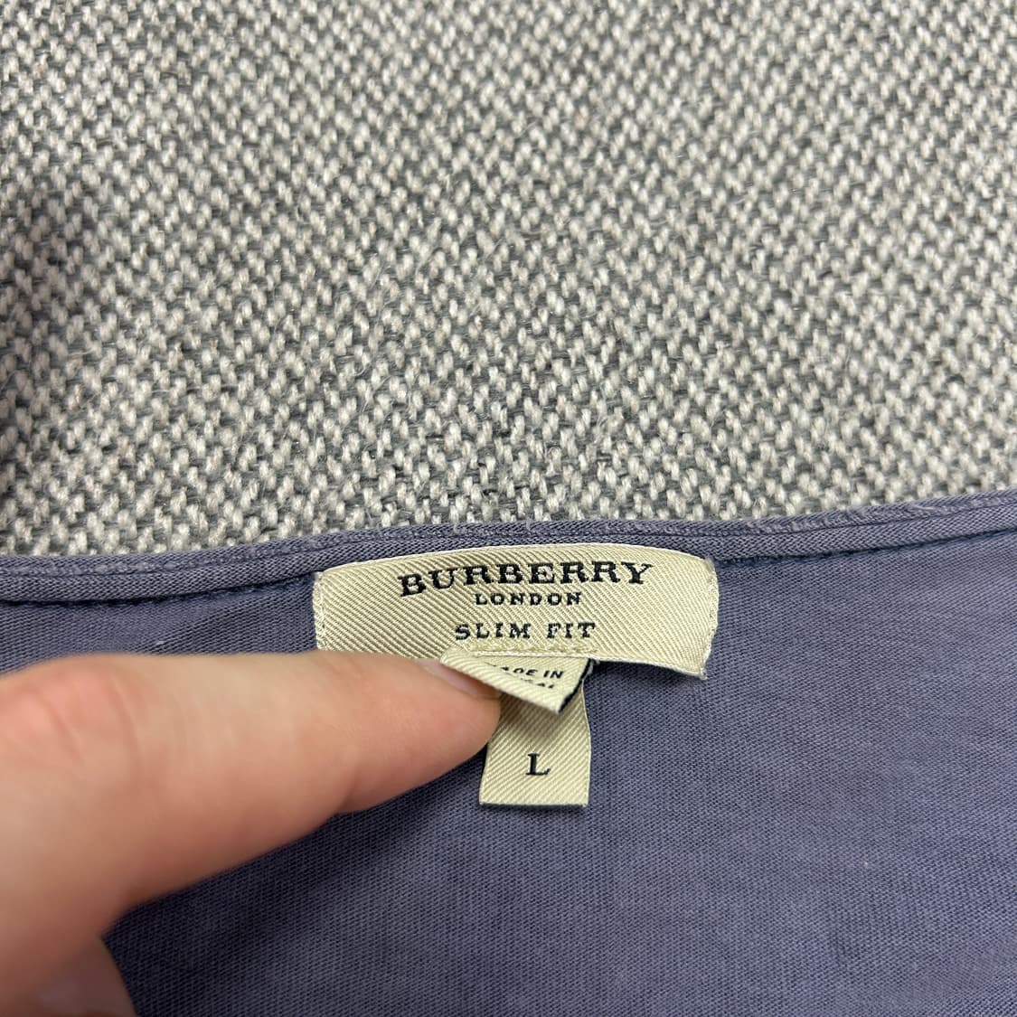 버버리 워시드 블루 기마로고 반팔(L) 상품이미지4