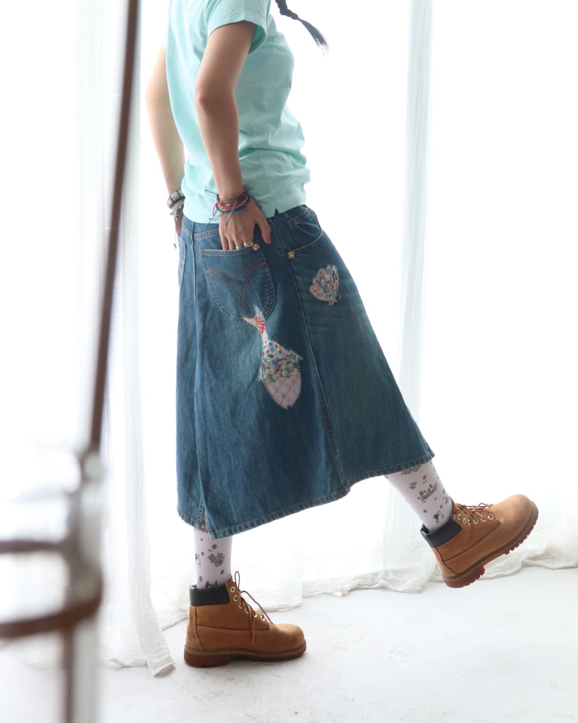 [Tsumori Chisato] Denim Patchwork Skirt 상품이미지1