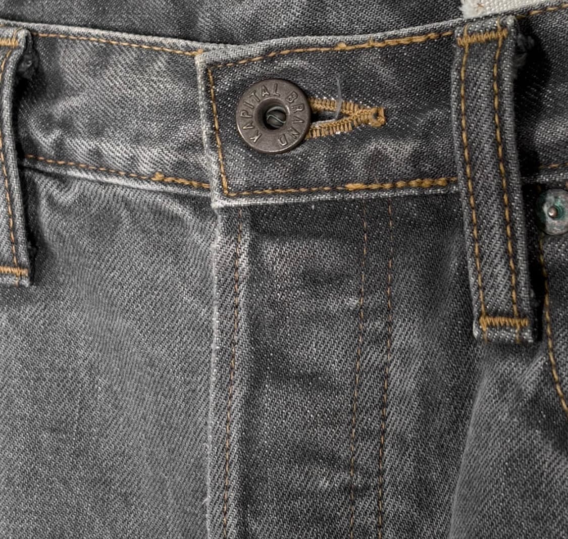 [32] 캐피탈 남성 몽키 시스코 14oz 5p 데님 팬츠 흑청 그레이 상품이미지3