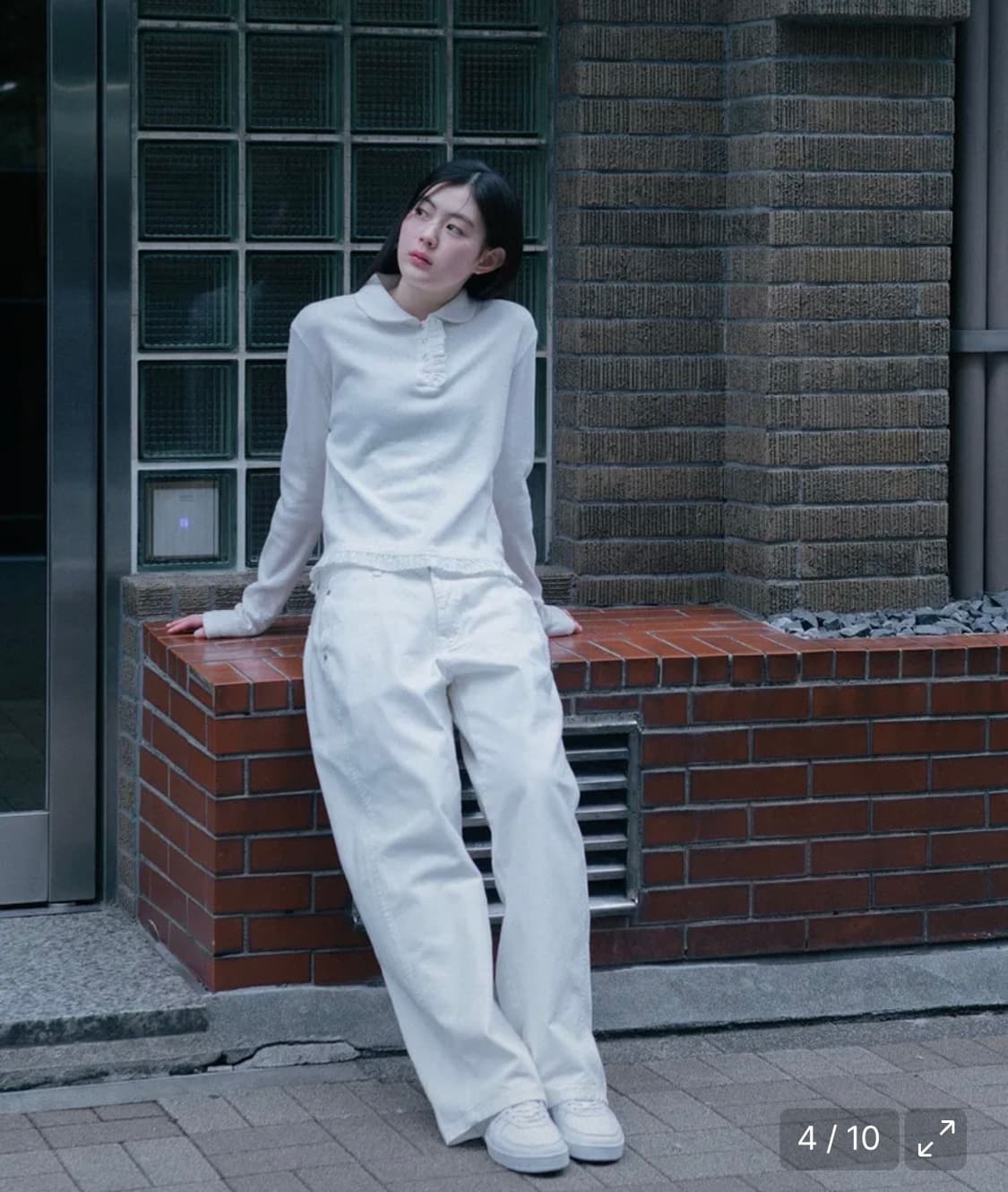 오헤시오 와이드스타 코튼 팬츠 화이트 상품이미지4