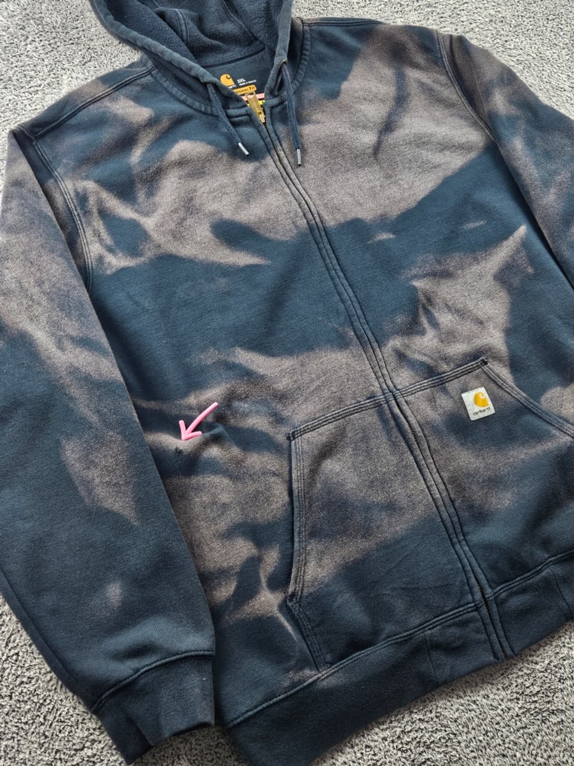 칼하트 다잉 워시드 커스텀 스웻 후드 집업 ( 2XL ) / 10824 상품이미지6