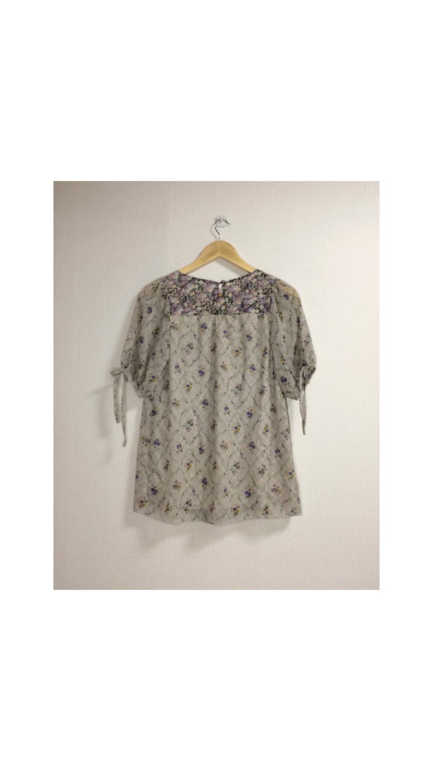 빈티지 플라워 셔링 블라우스 상품이미지4