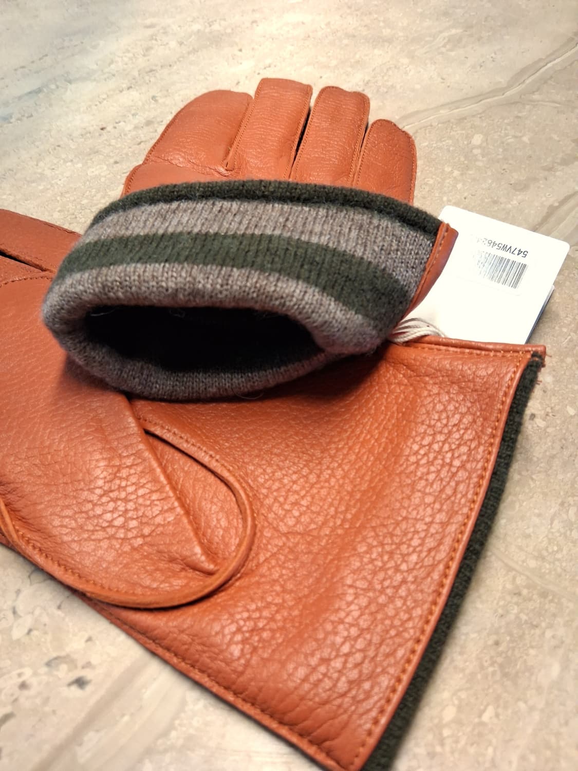 비비안웨스트우드 남성용 V 스티치 가죽 장갑 오렌지 24cm (새상품) 상품이미지5