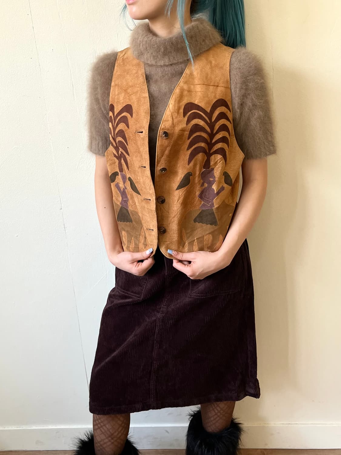 90’s carlos ibanez suede 베스트 자켓 상품이미지4