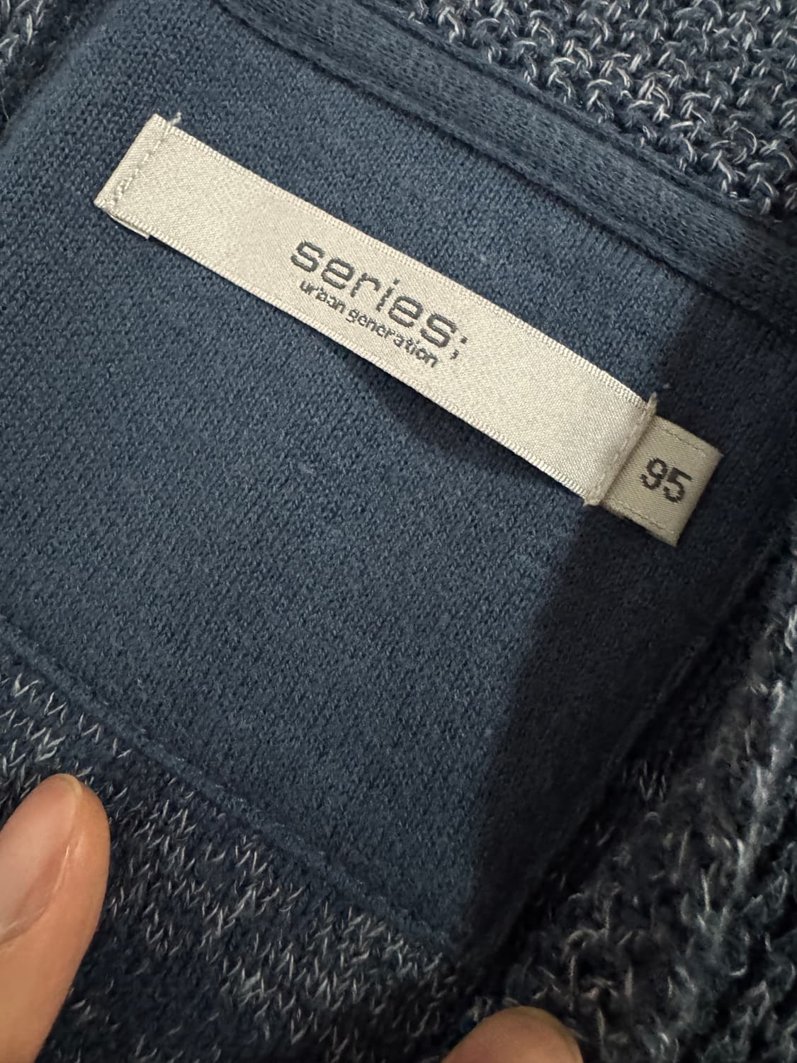 코오롱 시리즈 린넨 혼방 숄카라 가디건 네이비 M 상품이미지3