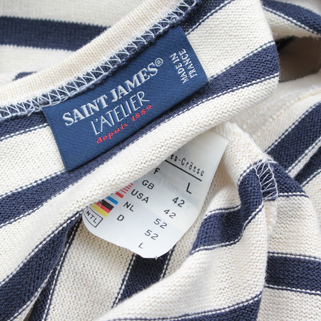 세인트제임스 미드나잇블루 스트라이프 남성 긴팔 니트 상의 100 상품이미지3