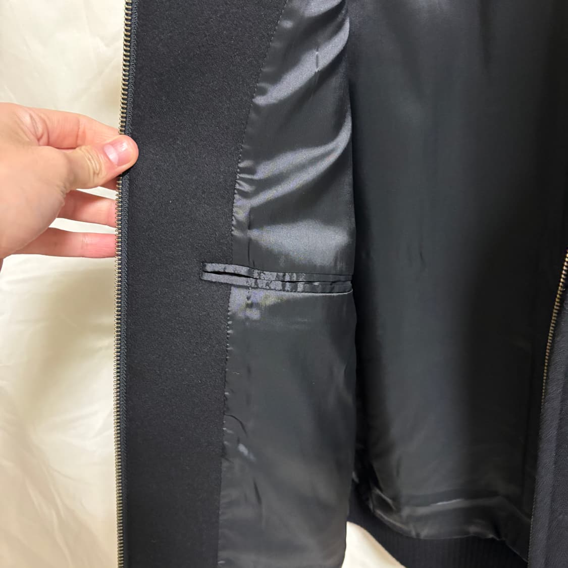 아트이프액츠 울 캐시미어 아티클 해링턴 자켓 / 블랙 L 상품이미지7