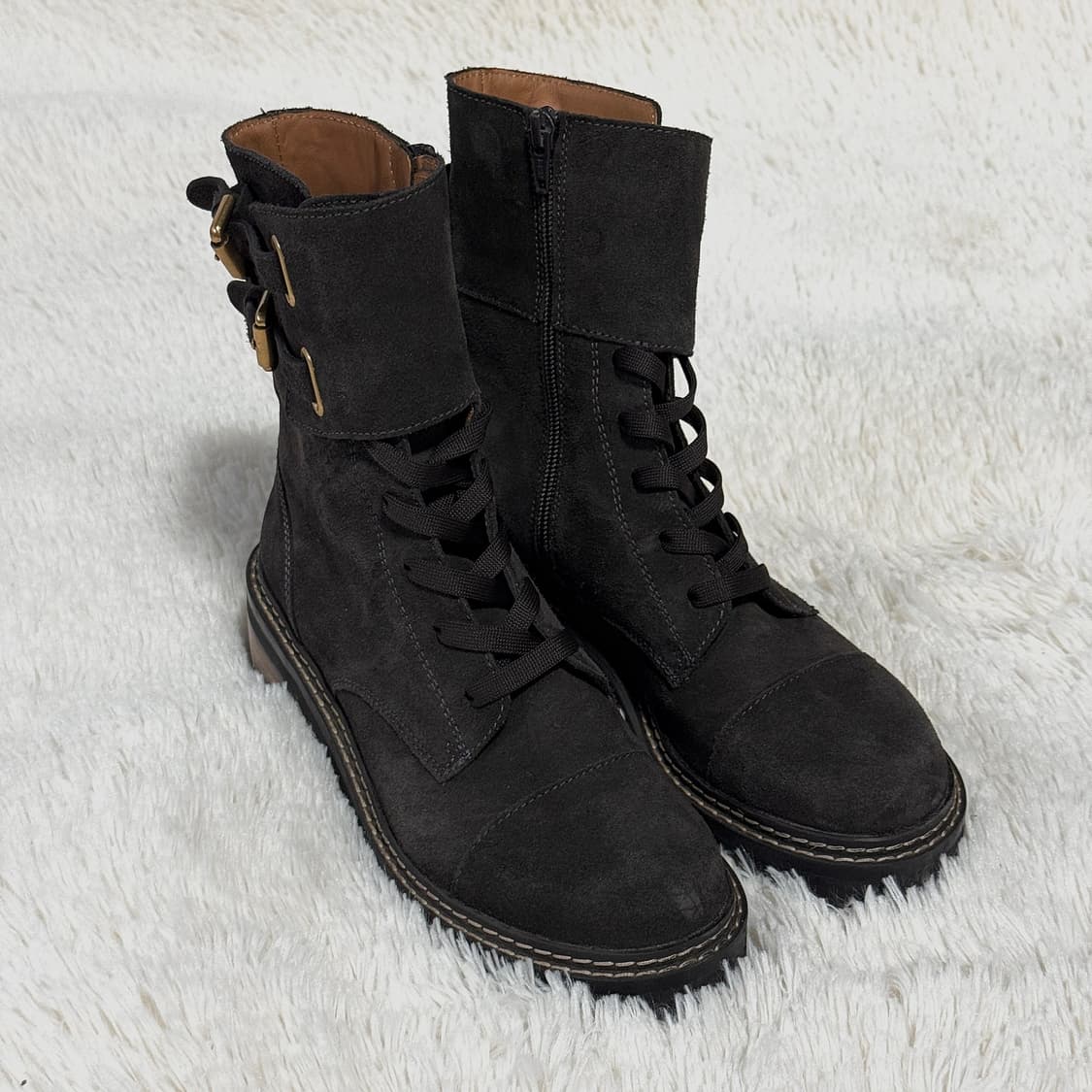 씨바이끌로에 스웨이드 컴뱃 부츠 상품이미지2