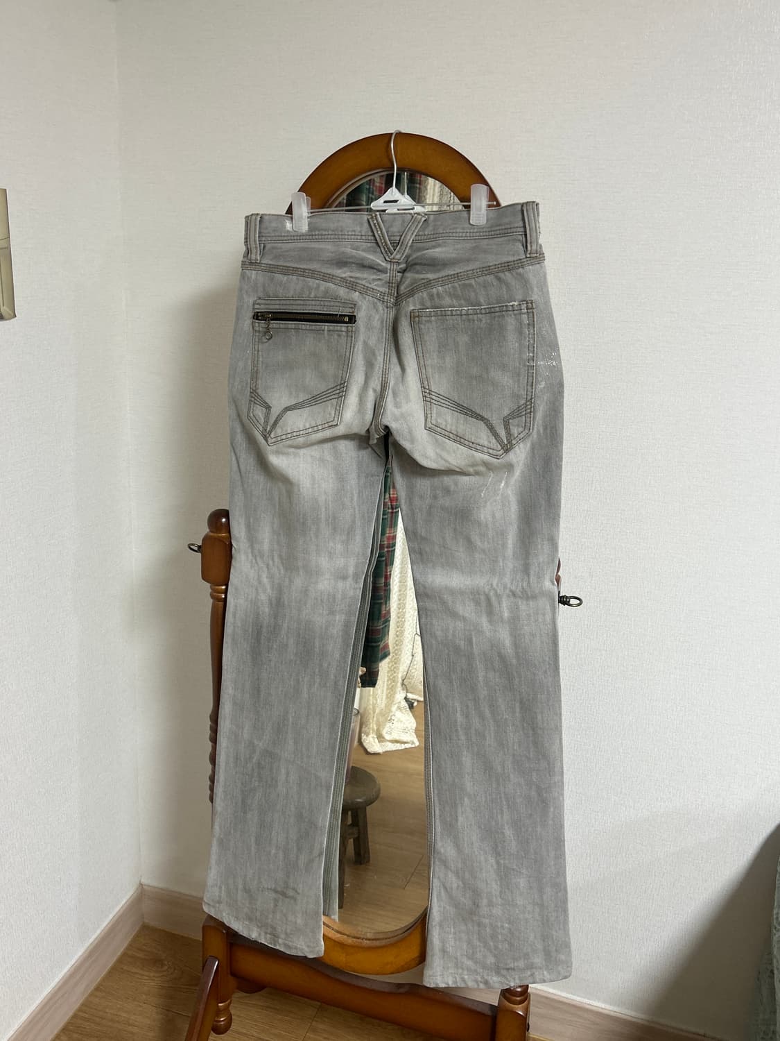 데미지 워싱 그레이 데님팬츠 상품이미지2