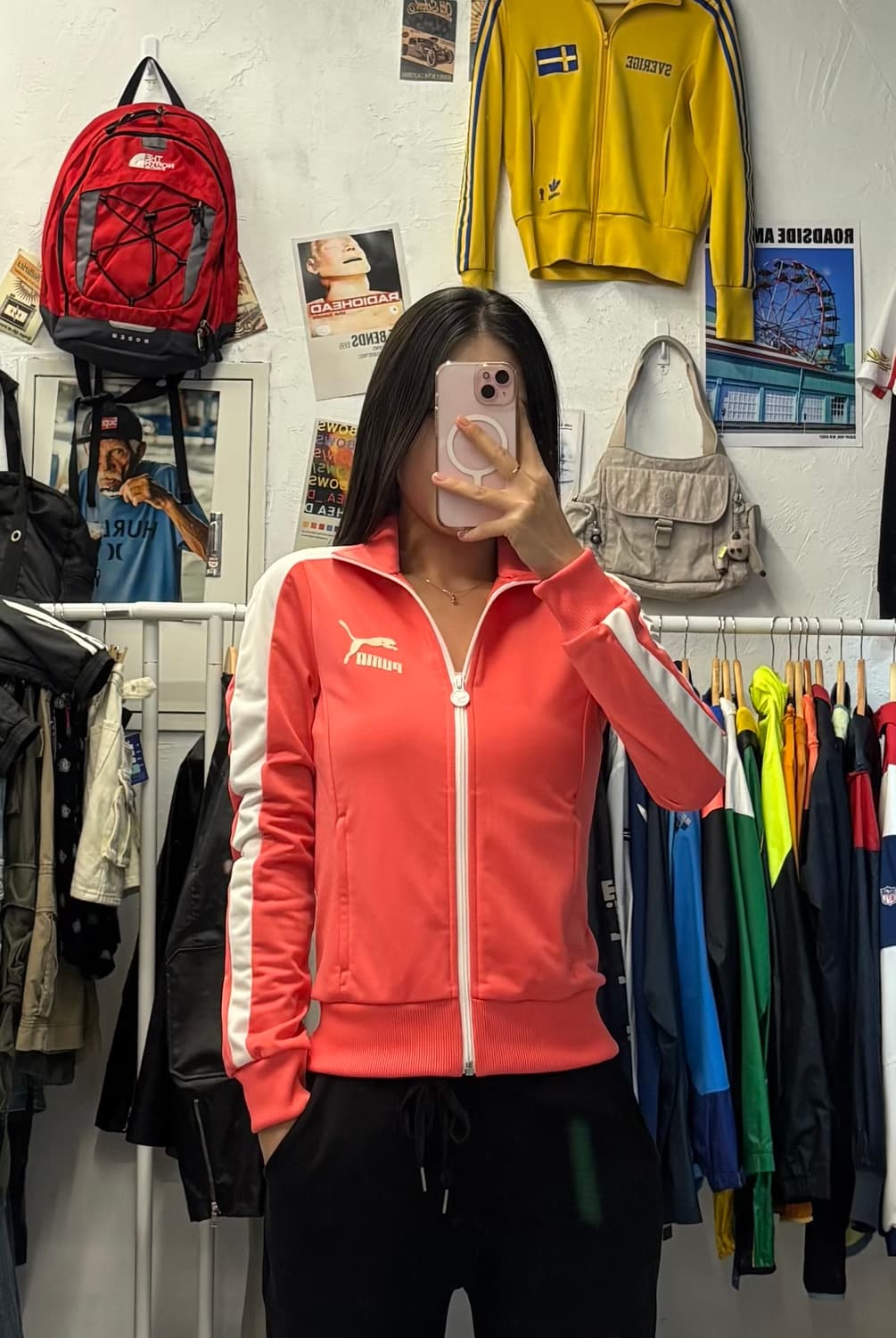 Puma 푸마 핑크 로고 트랙탑 져지 S 상품이미지1