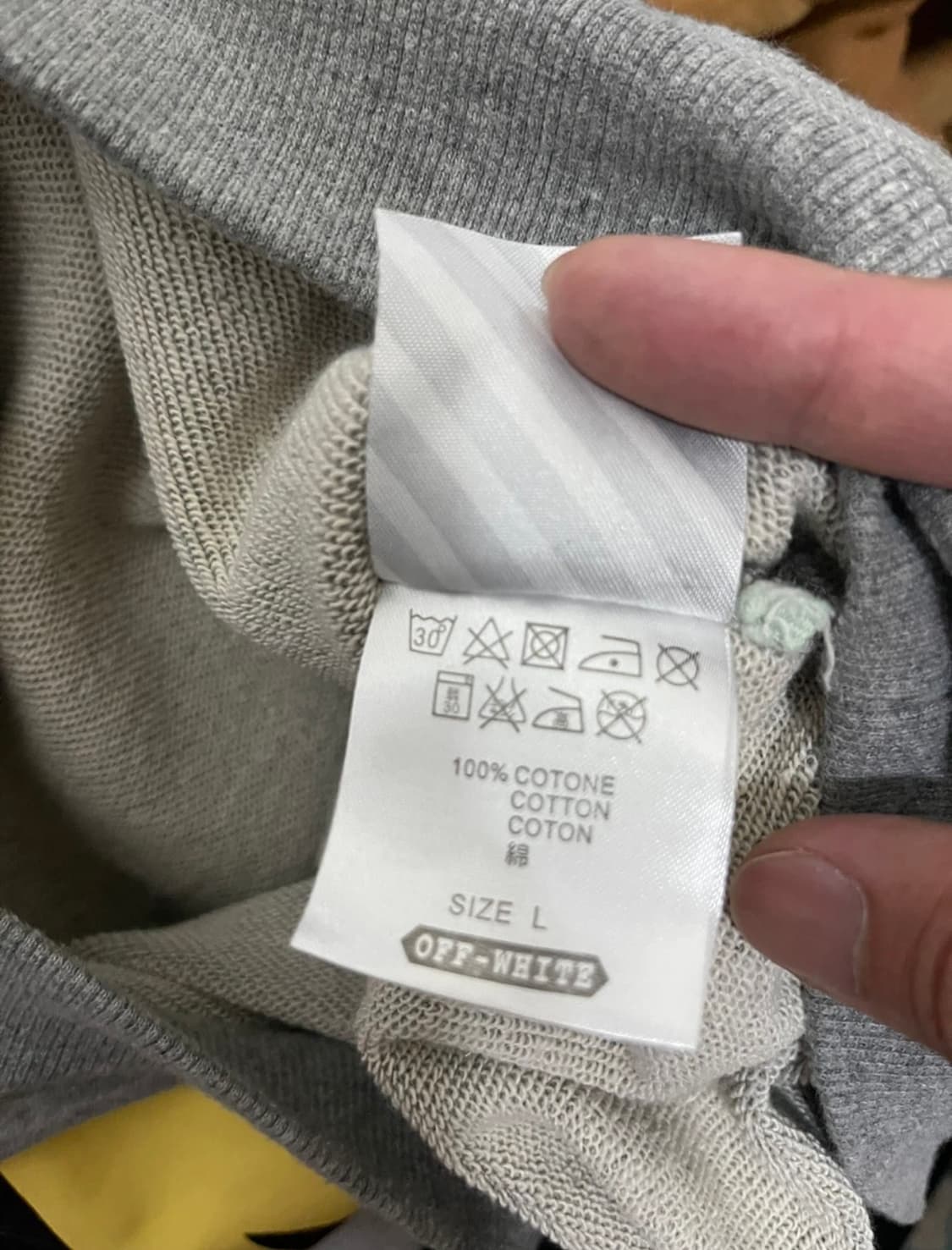 오프화이트 그레이 애로우 후드티 L 상품이미지6