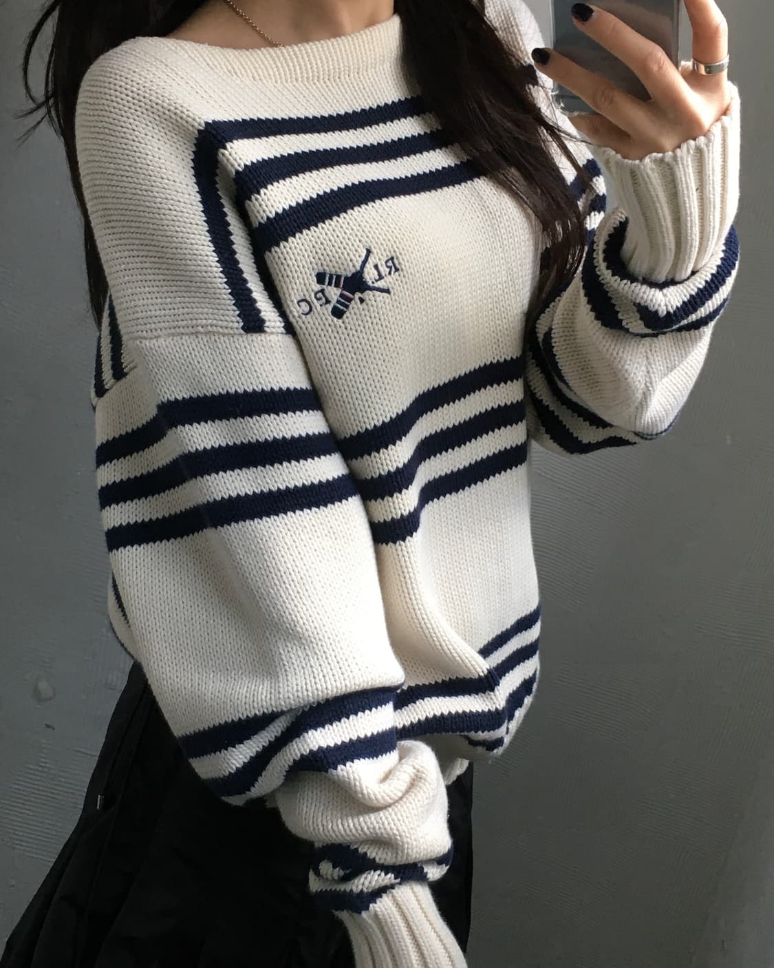 Polo 폴로 랄프로렌 90’s RLPC로고 단가라 보트넥 코튼 니트 상품이미지1