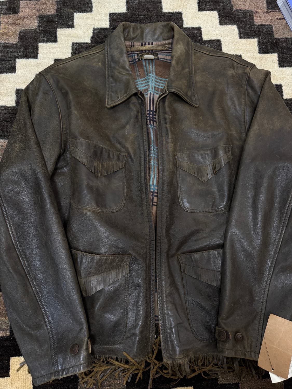 RRL 더블알엘 프린지 레더 자켓 XL 새제품 상품이미지2