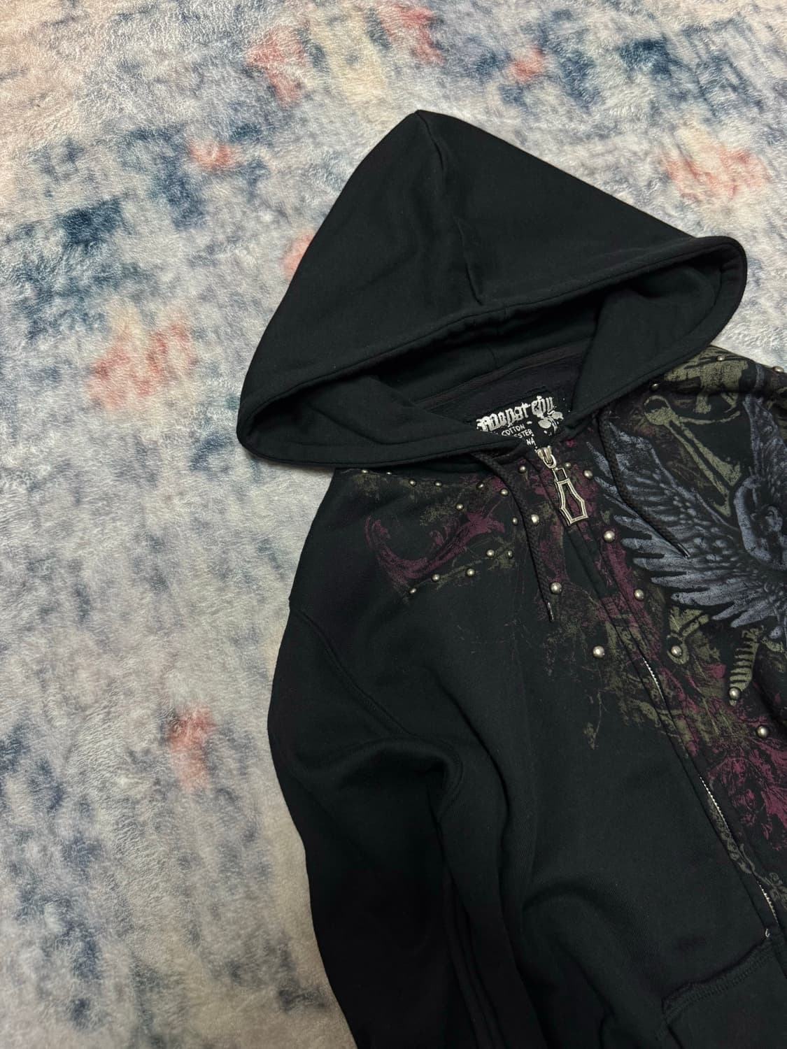 Monarchy stud punk tattoo hoodie 상품이미지3