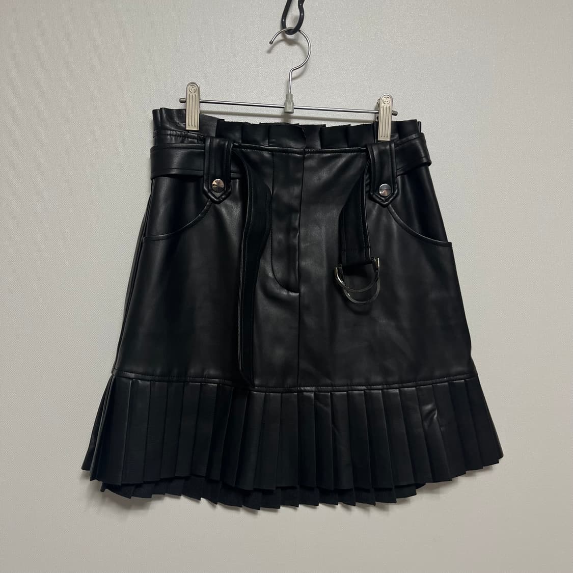 자라 zara 벨티드 레자 플리츠 스커트 상품이미지1