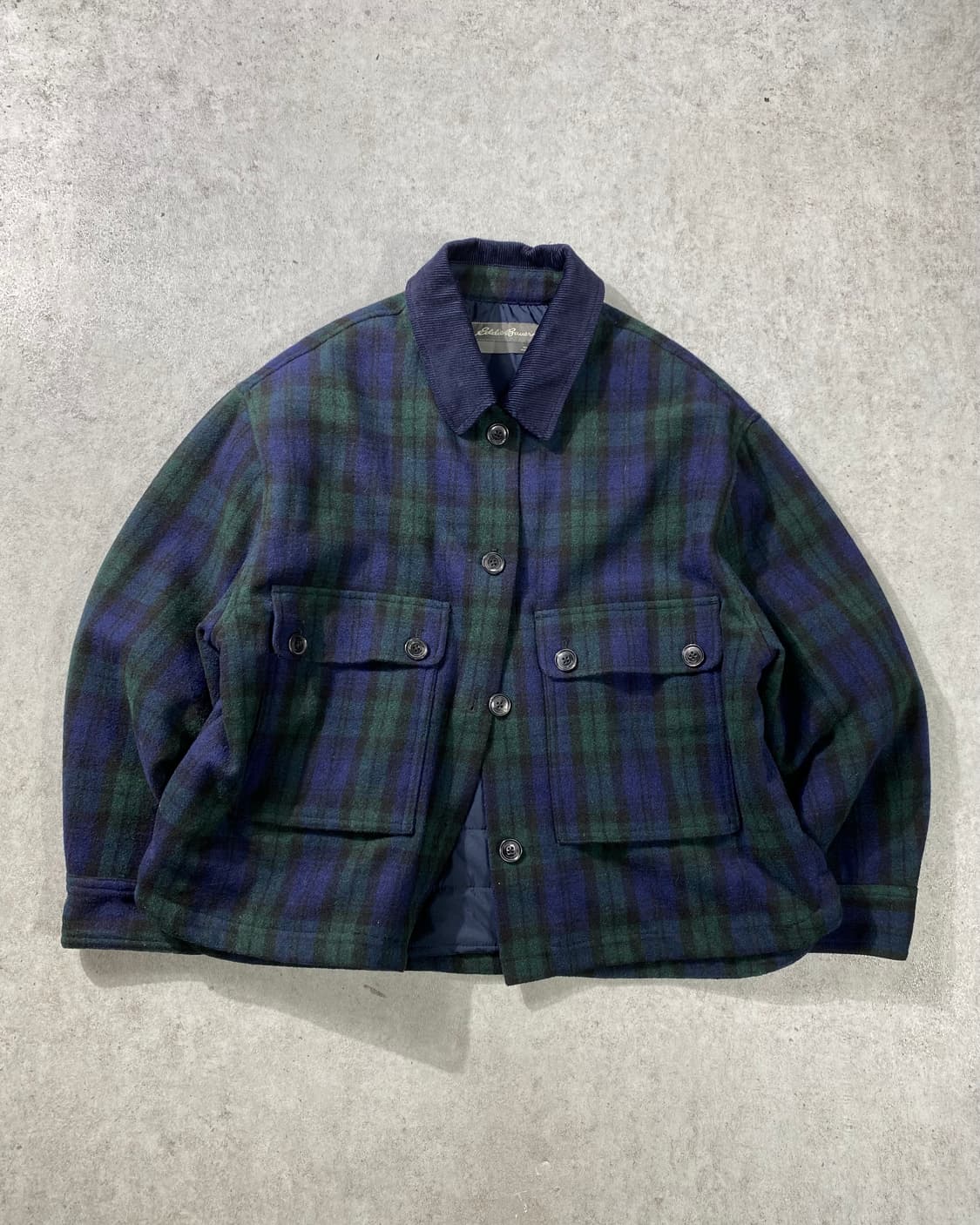 [XL] Eddie Bauer 에디바우어 블랙와치 울 체크 자켓 상품이미지1