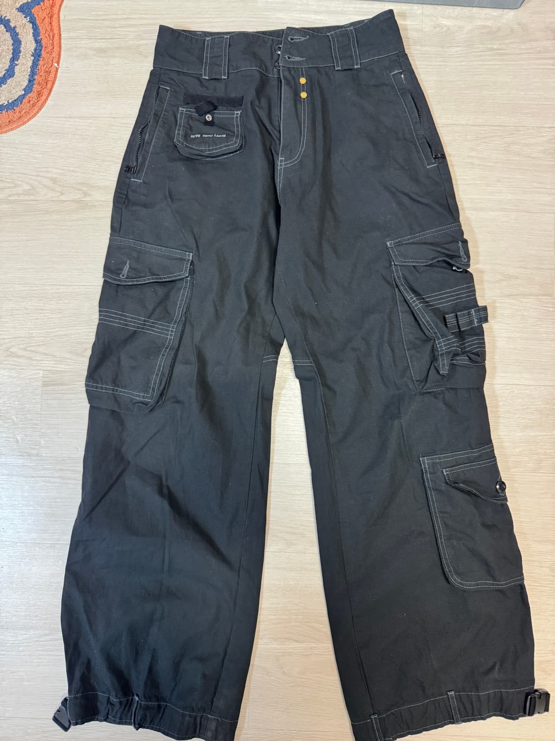 배드블러드 Devil From Earth블랙 카고 와이드 팬츠 상품이미지2