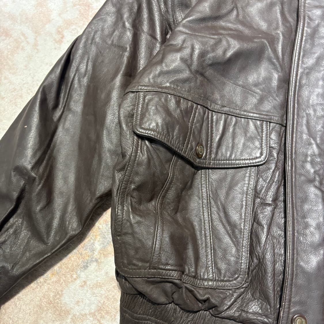 빈티지 소가죽 레더 봄버 자켓 상품이미지5