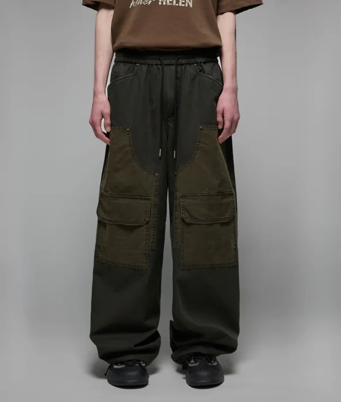 헤더헬렌 더블 패치 와이드 팬츠 상품이미지1