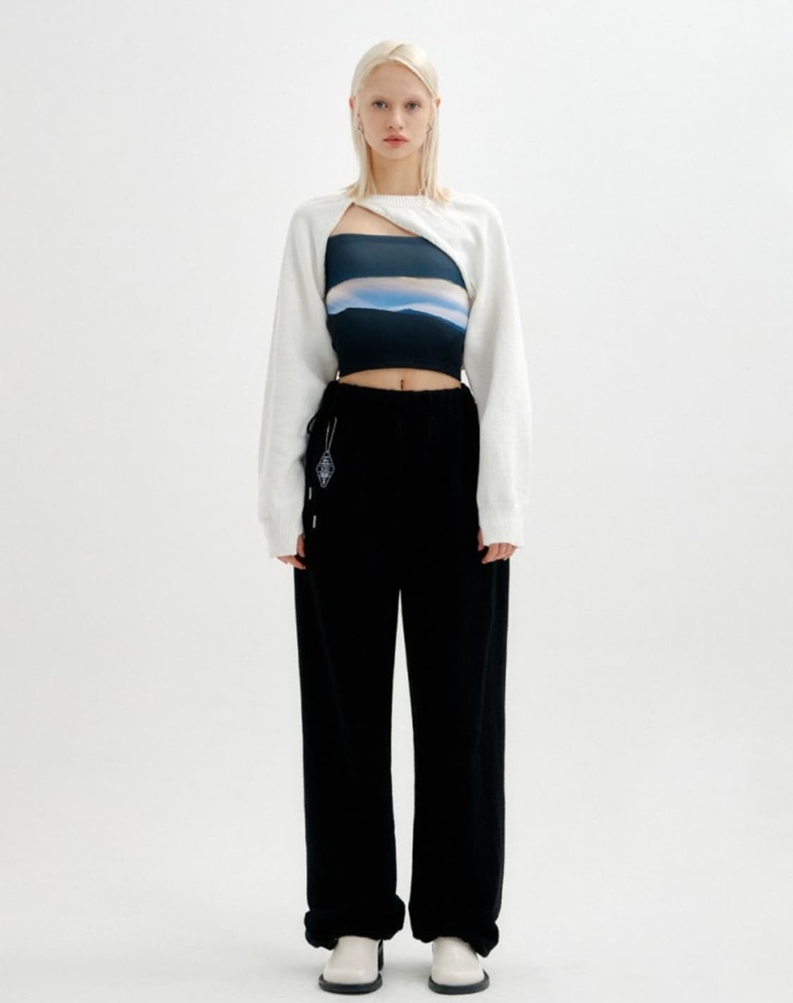 유즈 울&캐시미어 볼레로 니트탑 free 상품이미지1