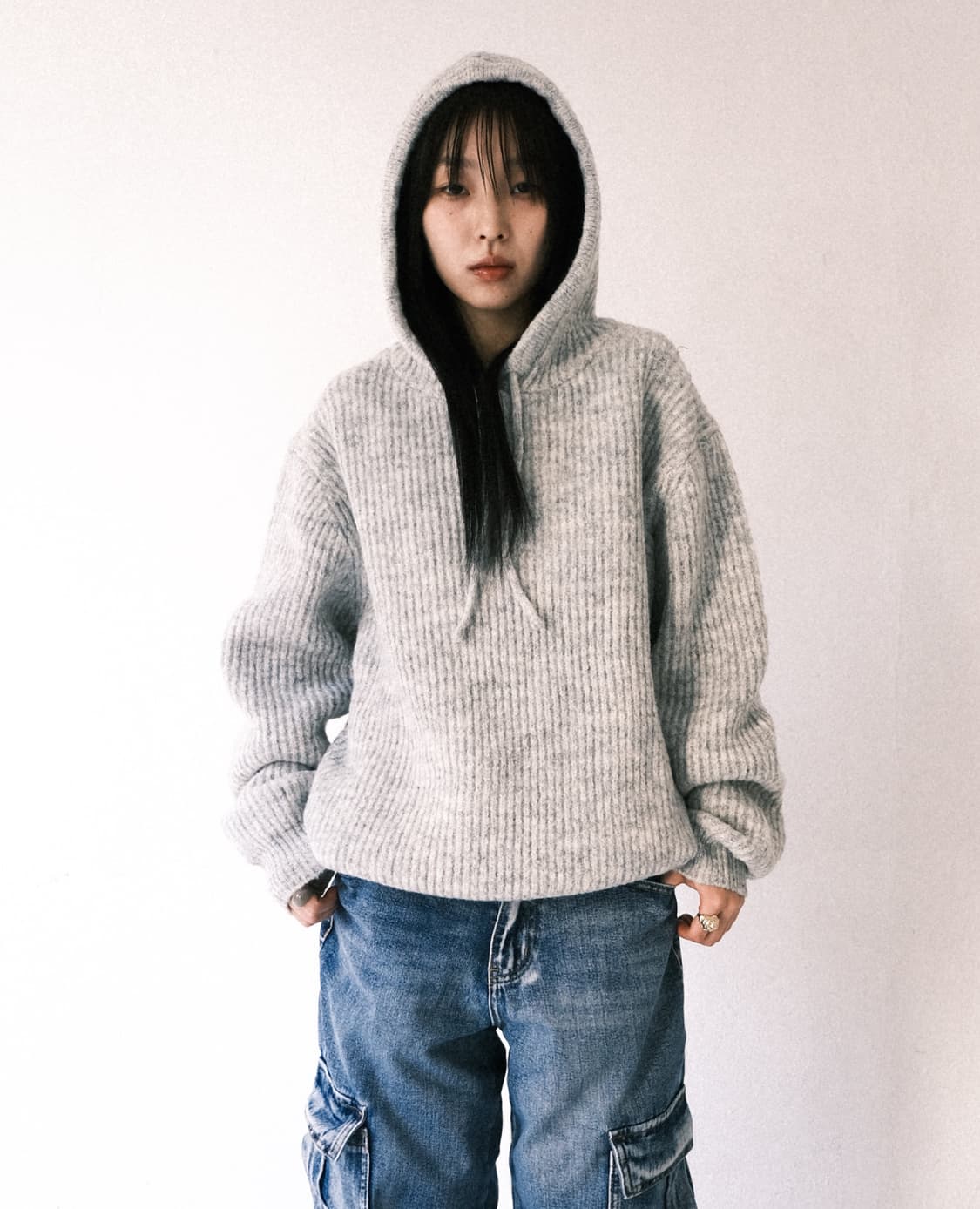 Hooded knit (unisex m) 상품이미지1