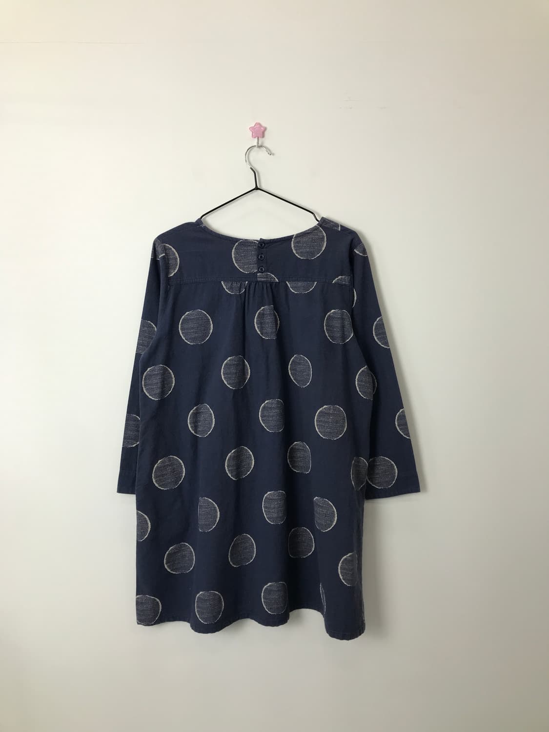 Jpn Navy Polka Dot Cotton Dress 상품이미지4
