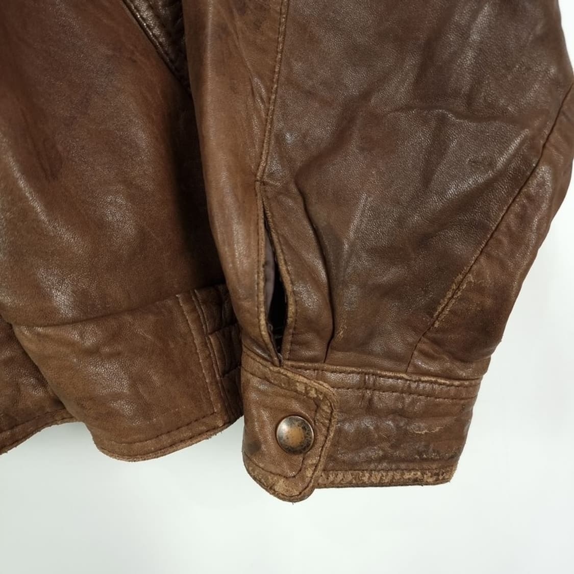 [빈티지] 리업 쉽스킨 레더 양가죽 빈티지 레더 자켓 브라운 M18173 상품이미지6