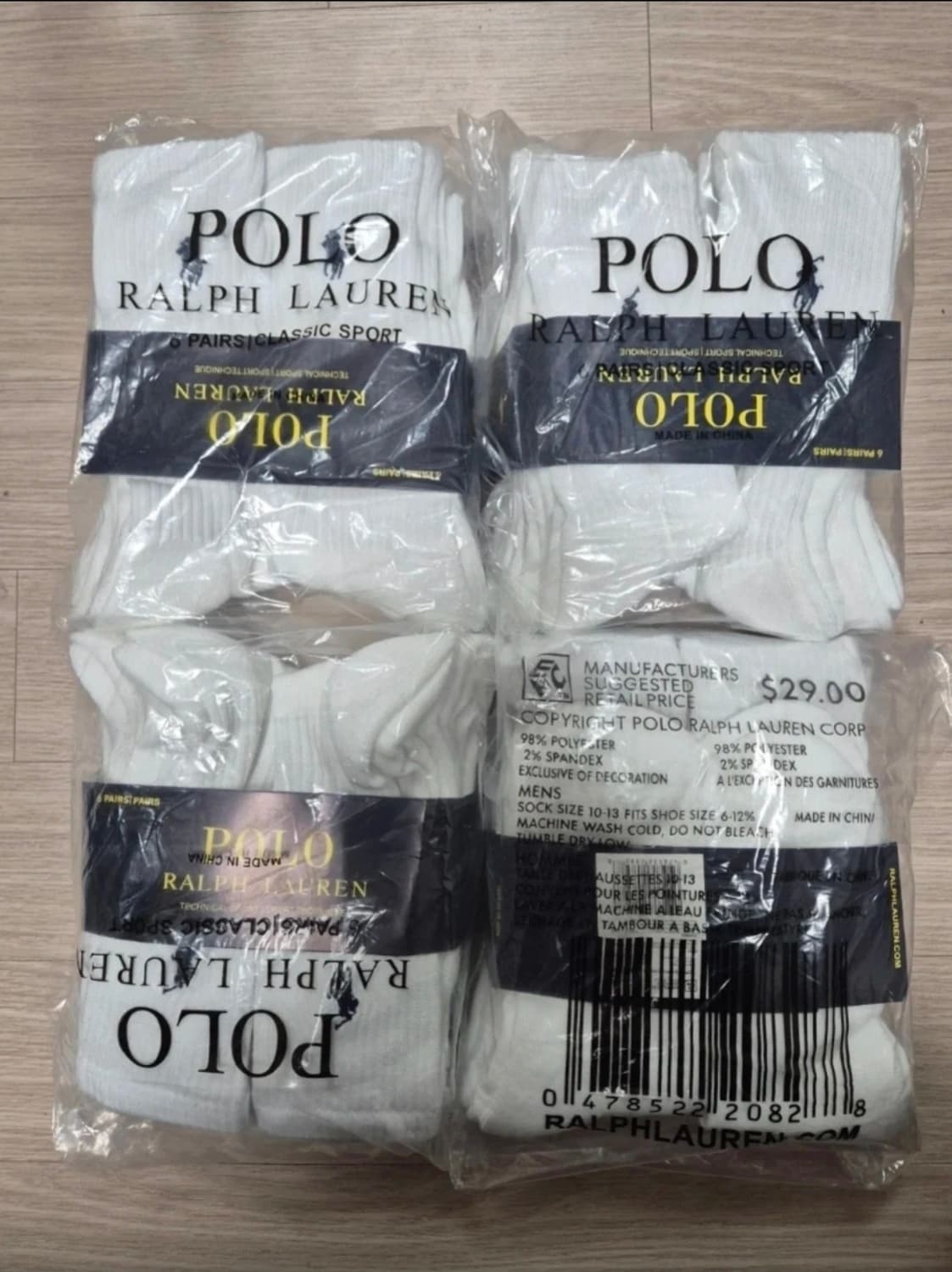 폴로 랄프 로렌 스포츠 양말 새상품 미개봉 상품이미지1
