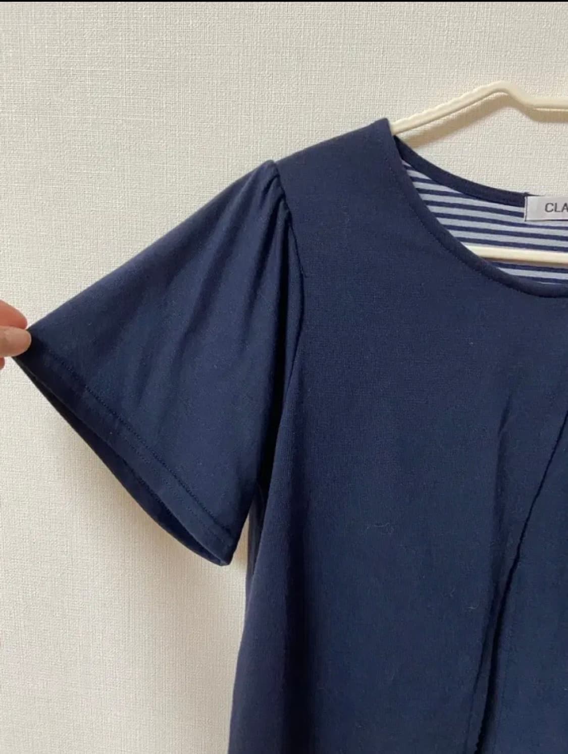 일본 빈티지 모리걸 스트라이프 바선생 반팔 티셔츠 상품이미지3