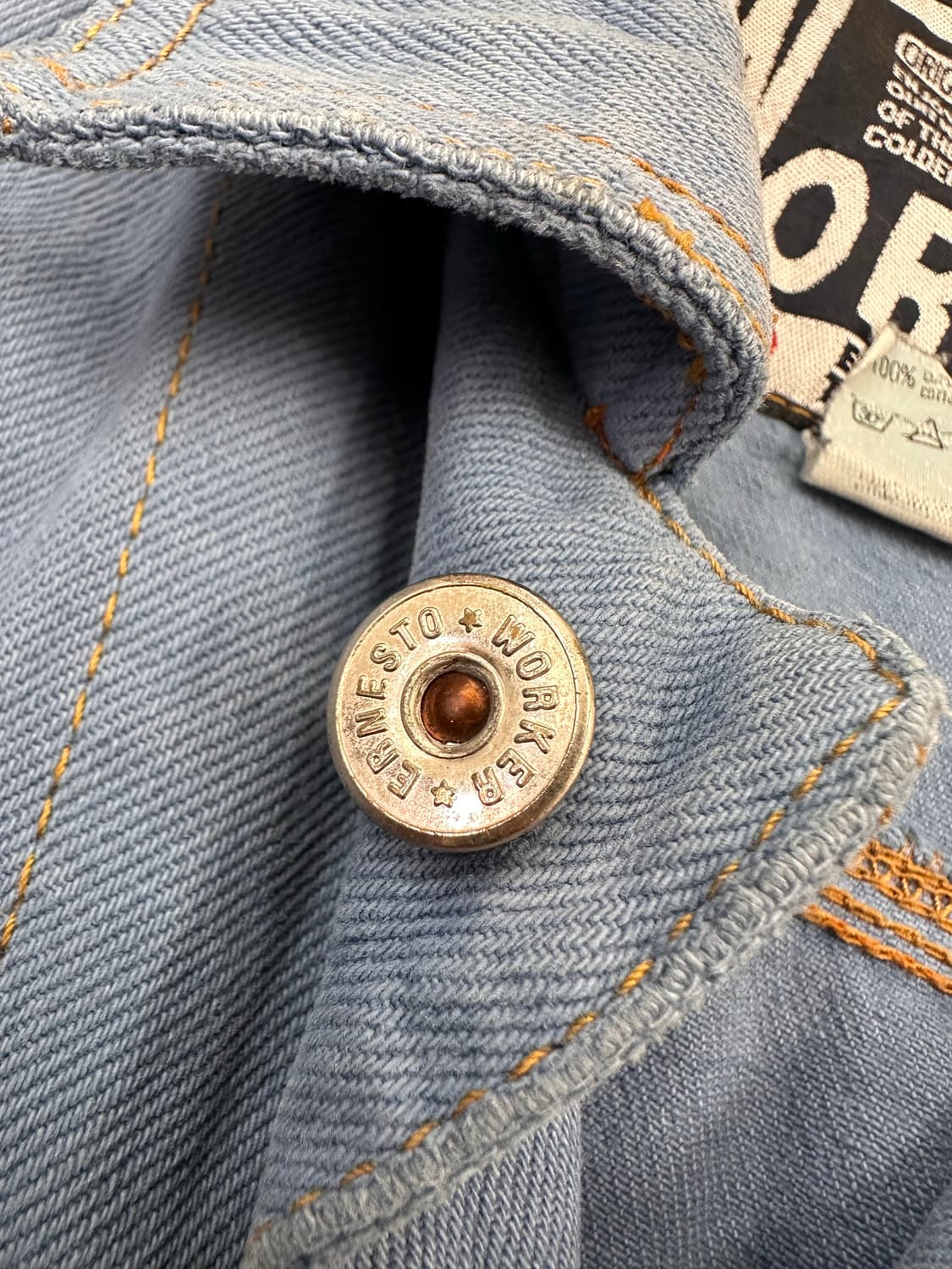 (L)80-90s ernesto 이탈리아 빈티지 데님 워크 자켓 상품이미지3