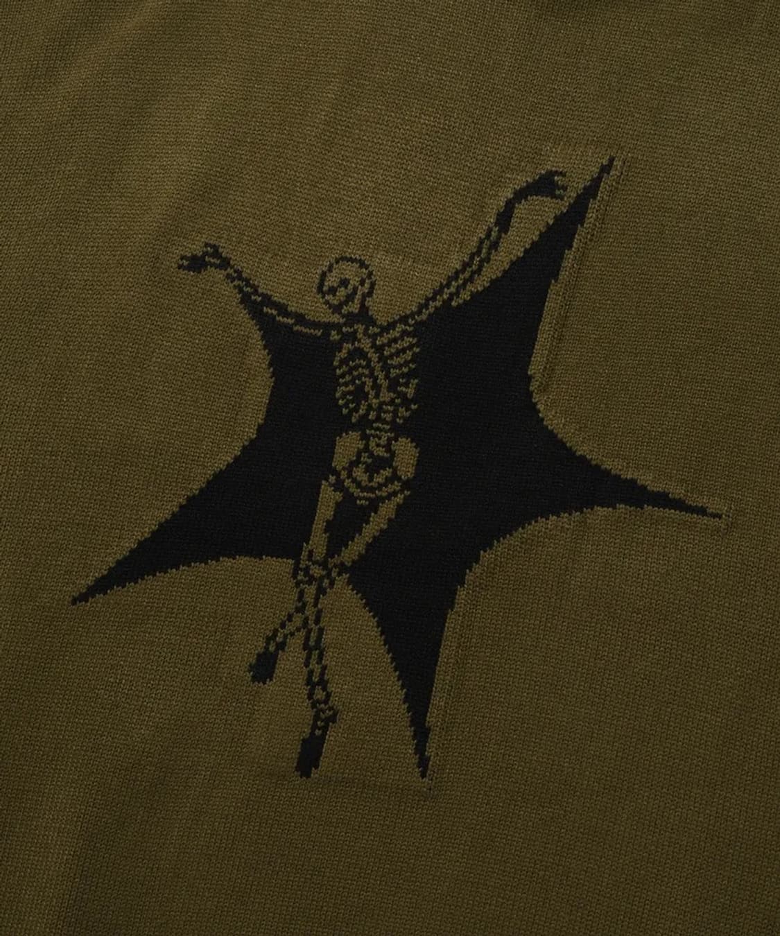 SUADE 스컬 스타 니트 올리브 상품이미지2