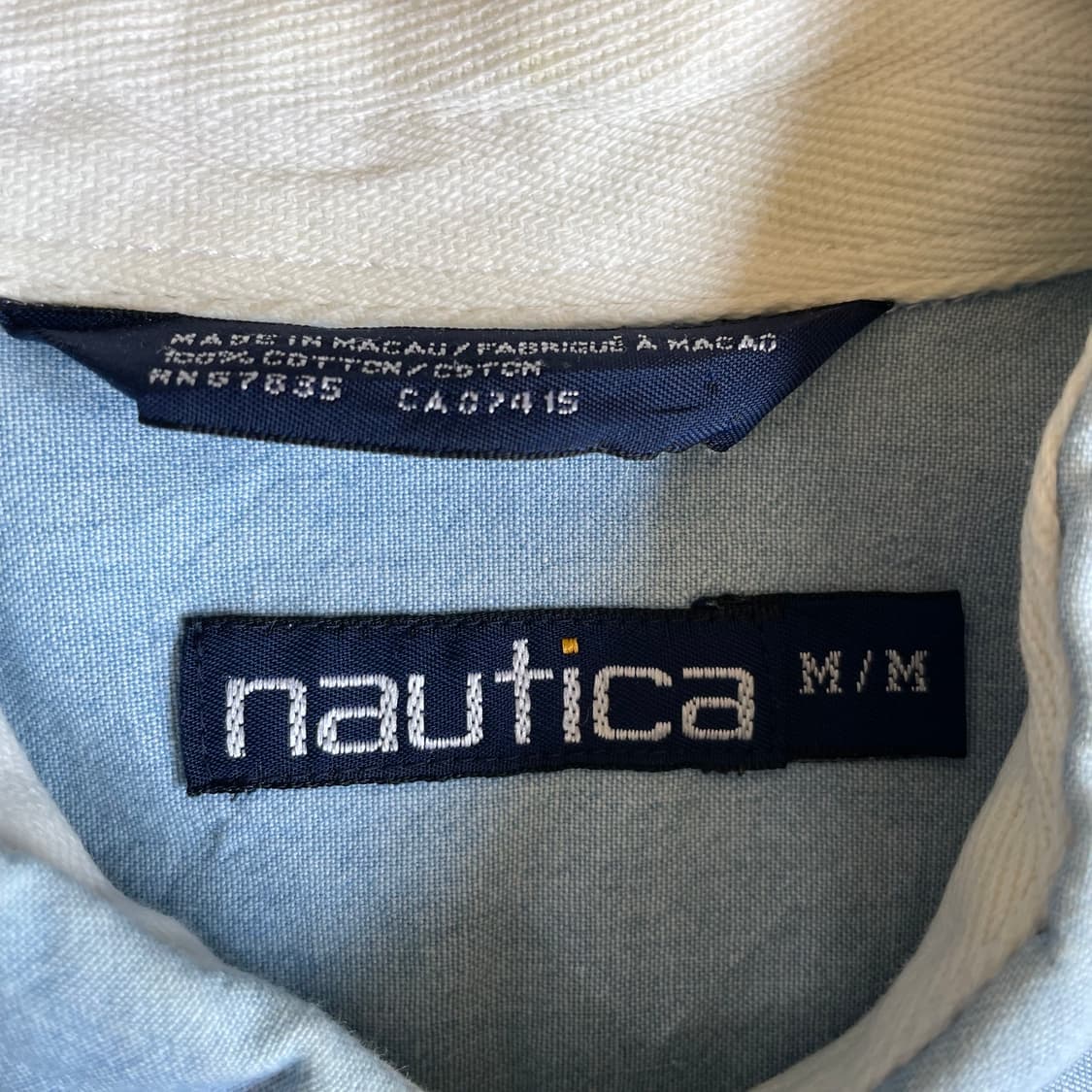 노티카 원포켓 연청 데님 셔츠 M 상품이미지5